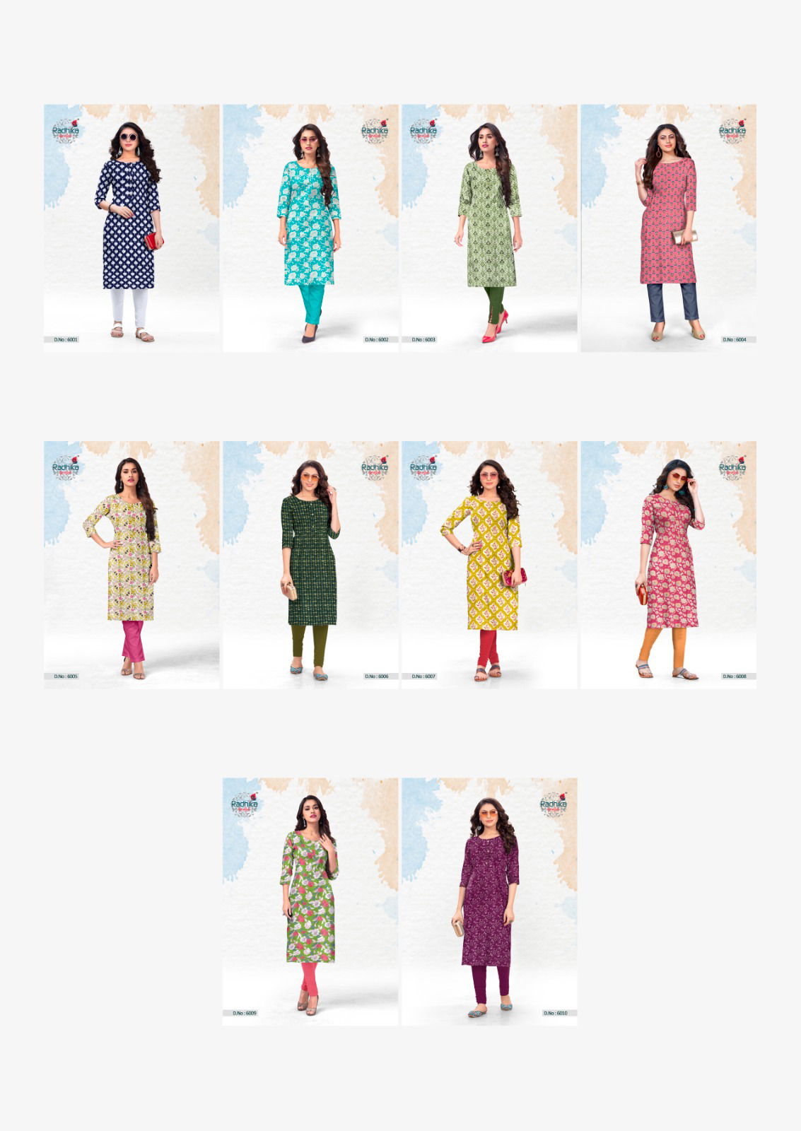 Traditional Vol 6 By Radhika Desginer Cotton Kurtis Wholesale Market In Surat
